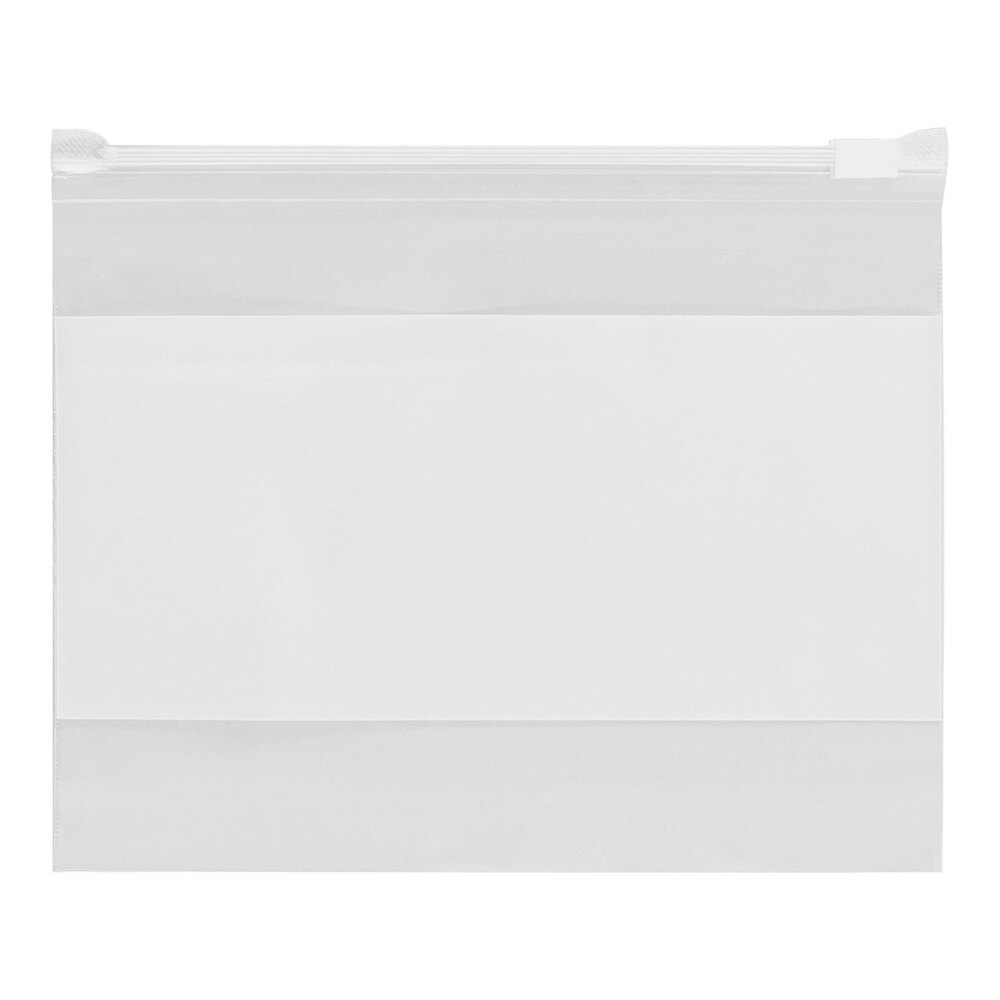 Lavex 12 1/2" x 9" 3 Mil Clear Resclosable White Block Slider Top Polyethylene Bag - 100/Case