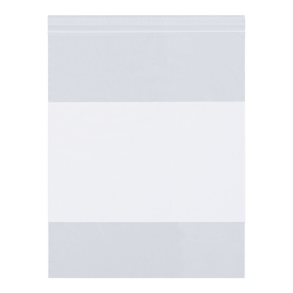 Lavex 10" x 12" 6 Mil Clear Reclosable White Block Polyethylene Bag - 500/Case