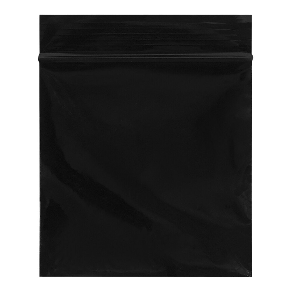Lavex 5" x 8" 2 Mil Black Reclosable Polyethylene Bag - 1,000/Case