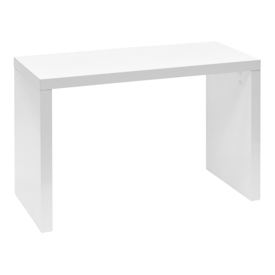 40 3/4" x 18 3/4" x 27 1/2" Glossy White Melamine Display Table