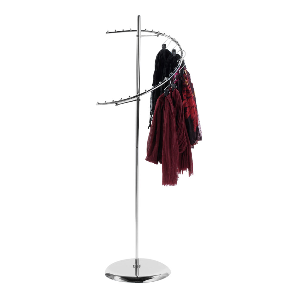 22" x 67" Chrome-Plated Steel Spiral Scarf Display Rack