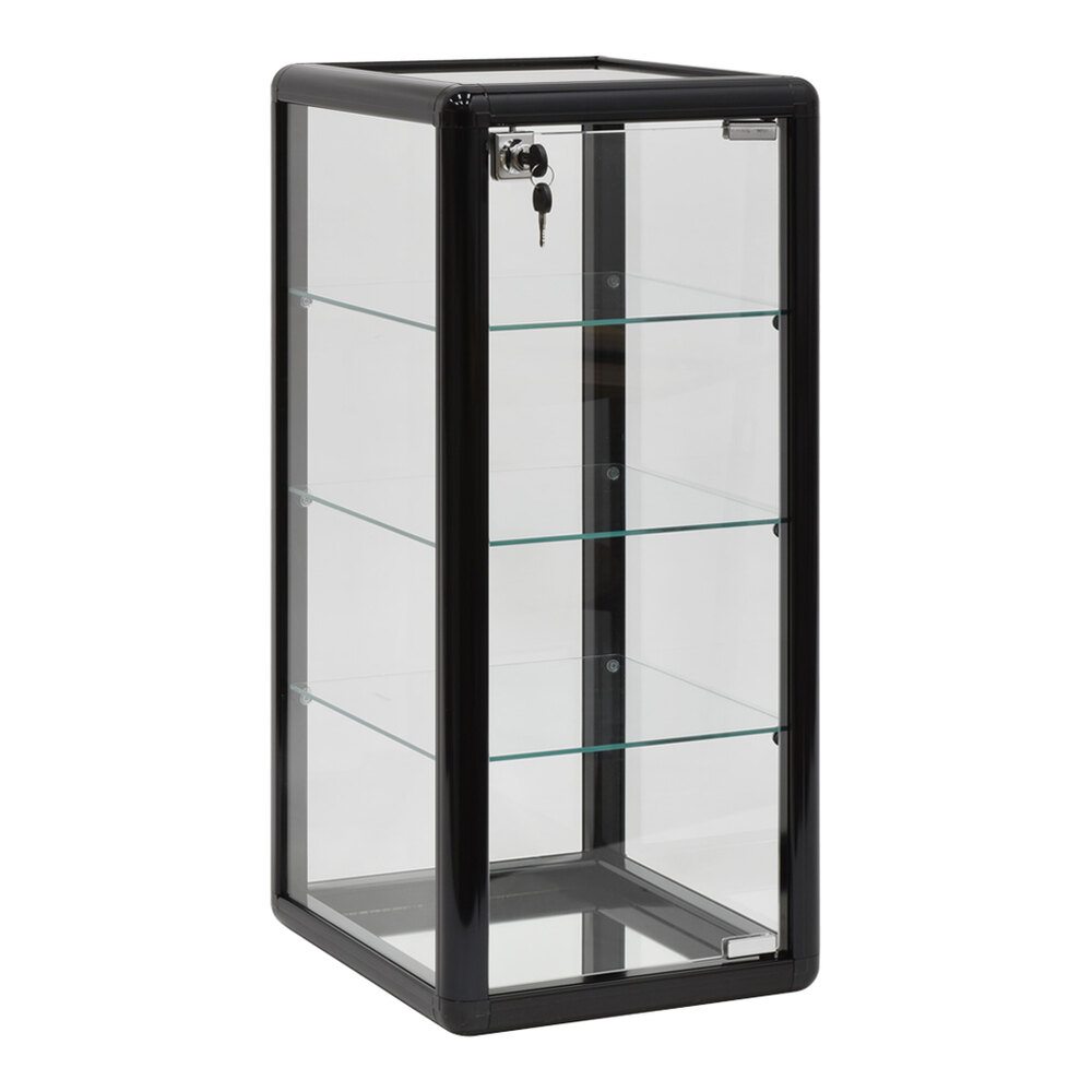 14" x 14" x 27" Glass 3-Shelf Locking Countertop Display Showcase / Curio Cabinet