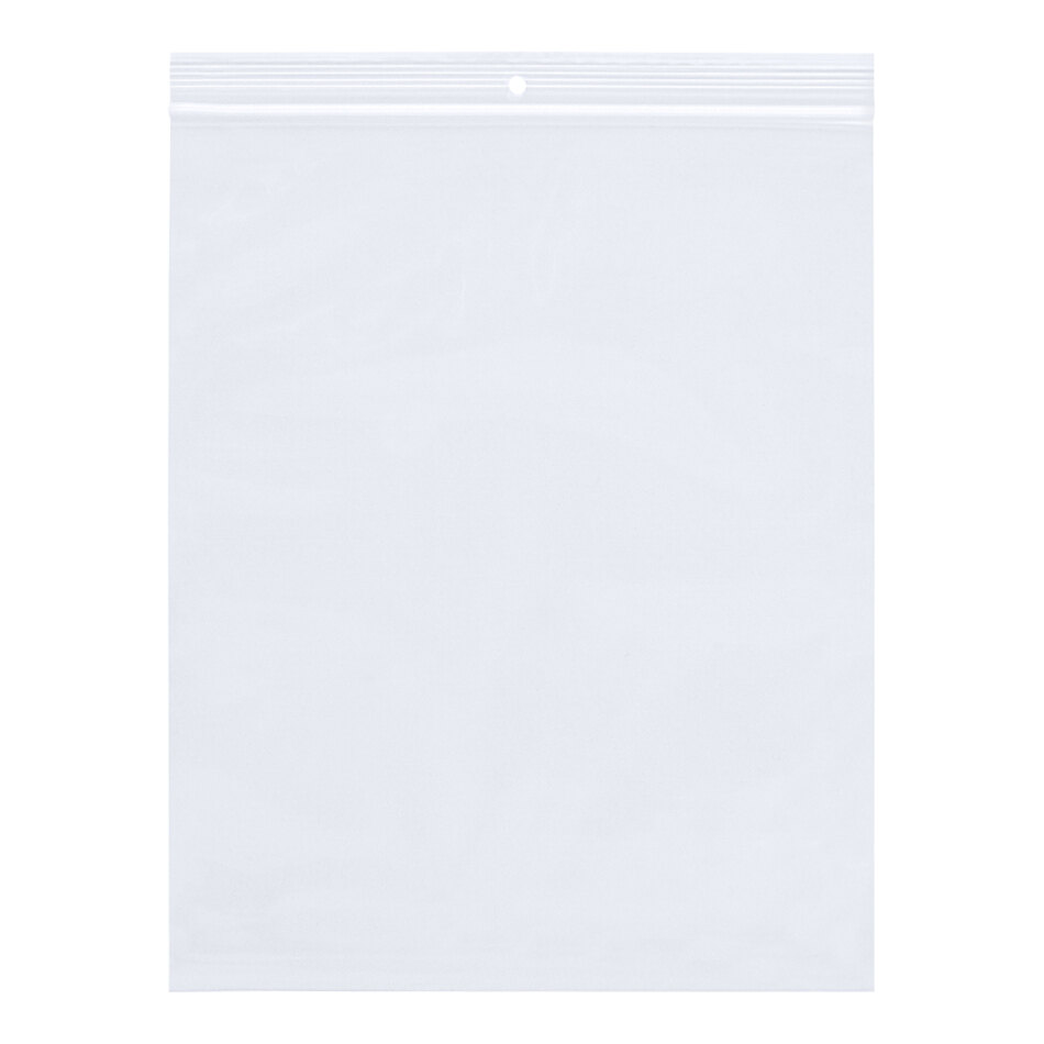 Lavex 6" x 14" 2 Mil Clear Reclosable Hang Hole Polyethylene Bag - 1,000/Case