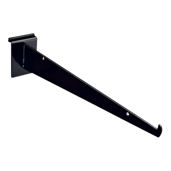 14" Black Steel Shelf Bracket for Slatwall Shelves