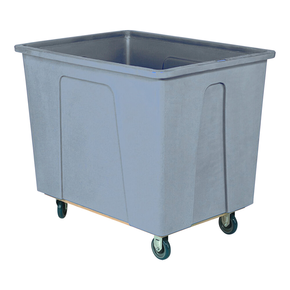 Wesco Industrial Products 272518 16 Bushel / 128 Gallon Gray Polyethylene Box Truck with 5" Polyurethane Casters