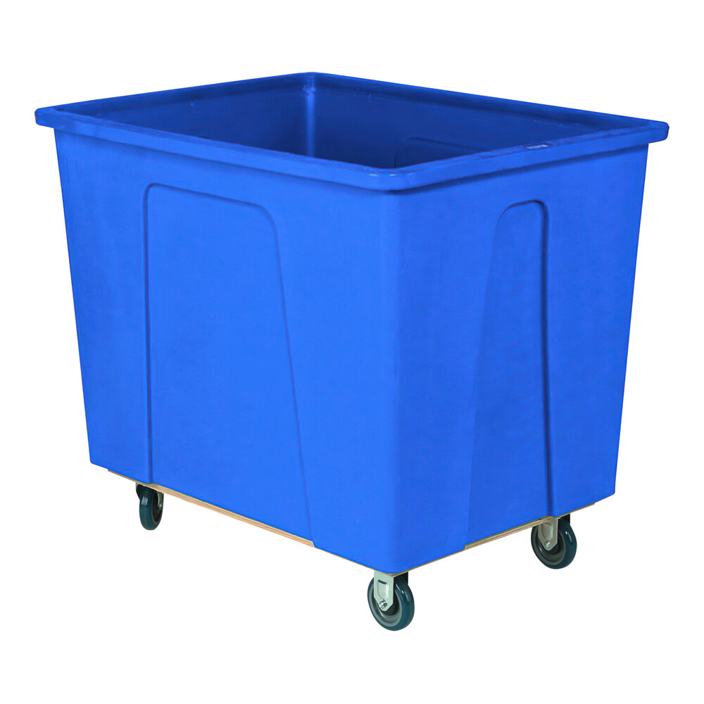 Wesco Industrial Products 272519 16 Bushel / 128 Gallon Blue Polyethylene Box Truck with 5" Polyurethane Casters