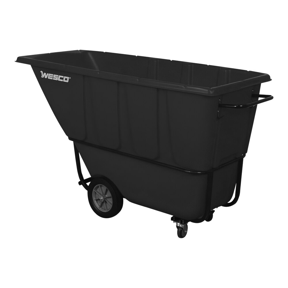 Wesco Industrial Products 272582 1 Cu. Yd. Black Polyethylene Standard-Duty Tilt Truck