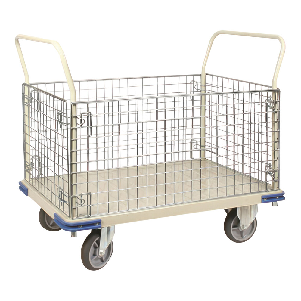 Wesco Industrial Products 30" x 48" Heavy-Duty Steel Wire Cage Platform Truck 270461