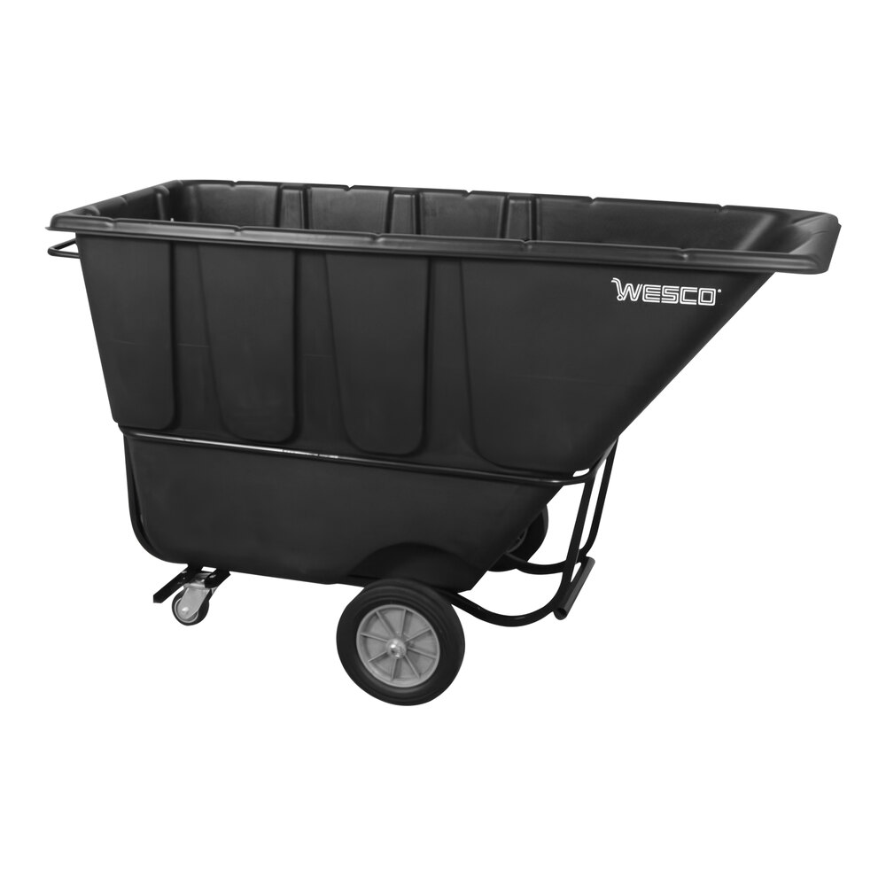 Wesco Industrial Products 272585 1 Cu. Yd. Black Polyethylene Forkliftable Tilt Truck
