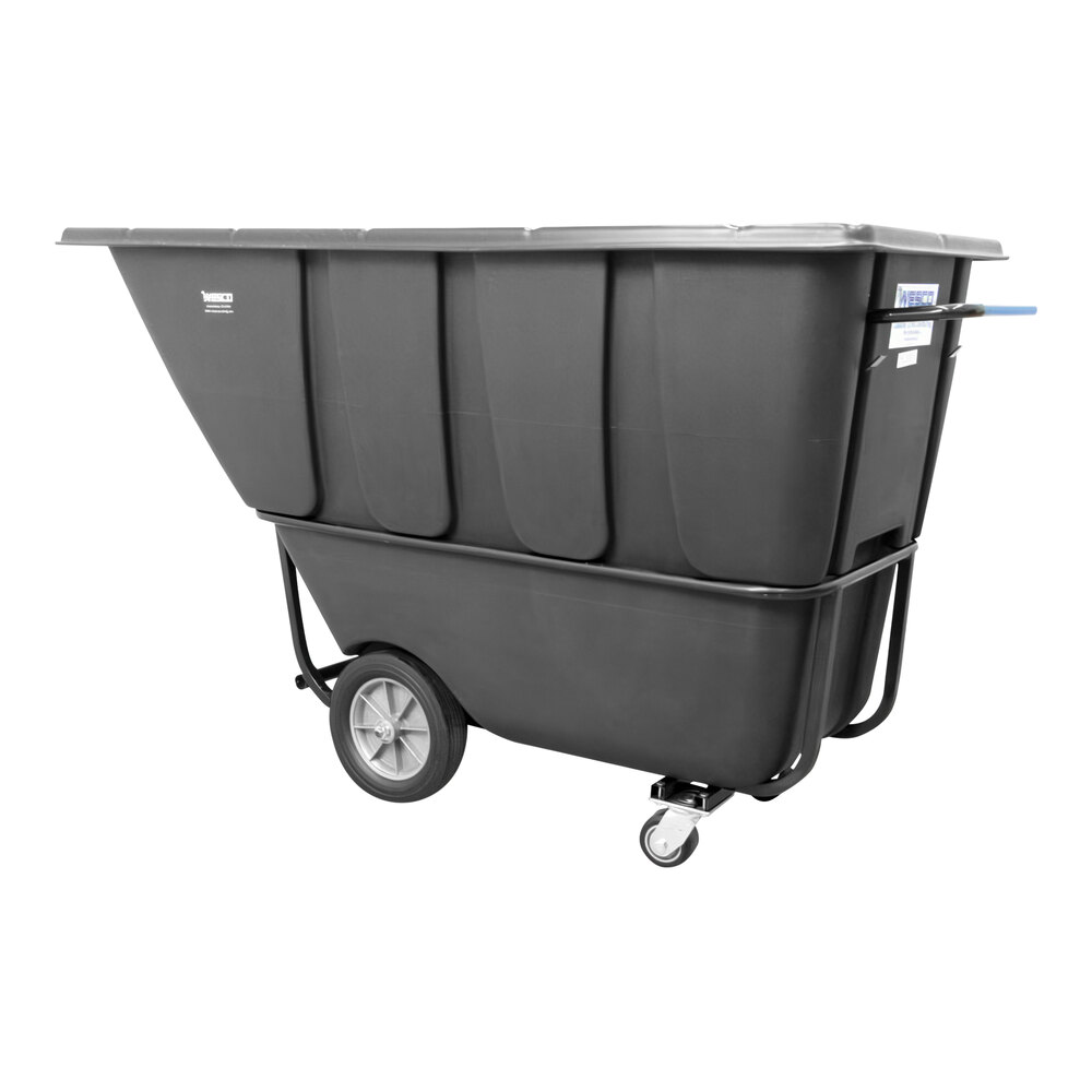 Wesco Industrial Products 272584 1 Cu. Yd. Black Polyethylene Heavy-Duty Tilt Truck