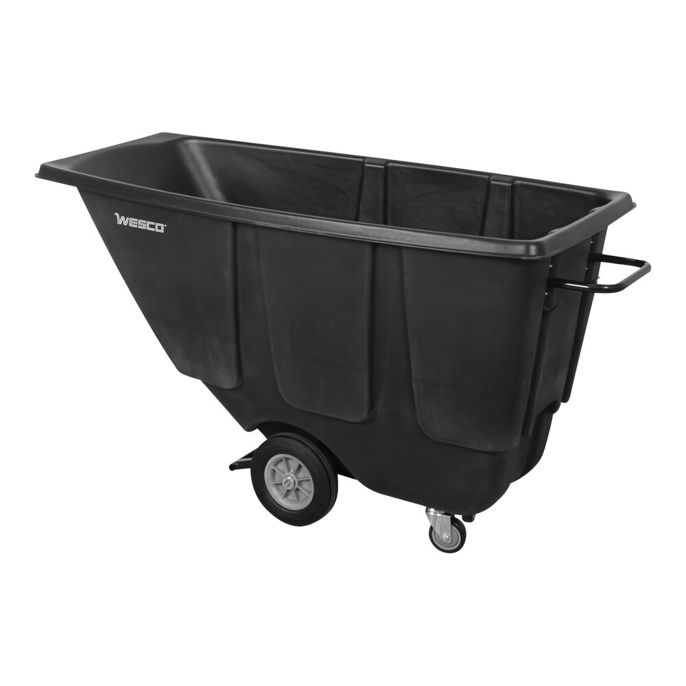 Wesco Industrial Products 272575 0.5 Cu. Yd. Black Polyethylene Utility-Duty Tilt Truck