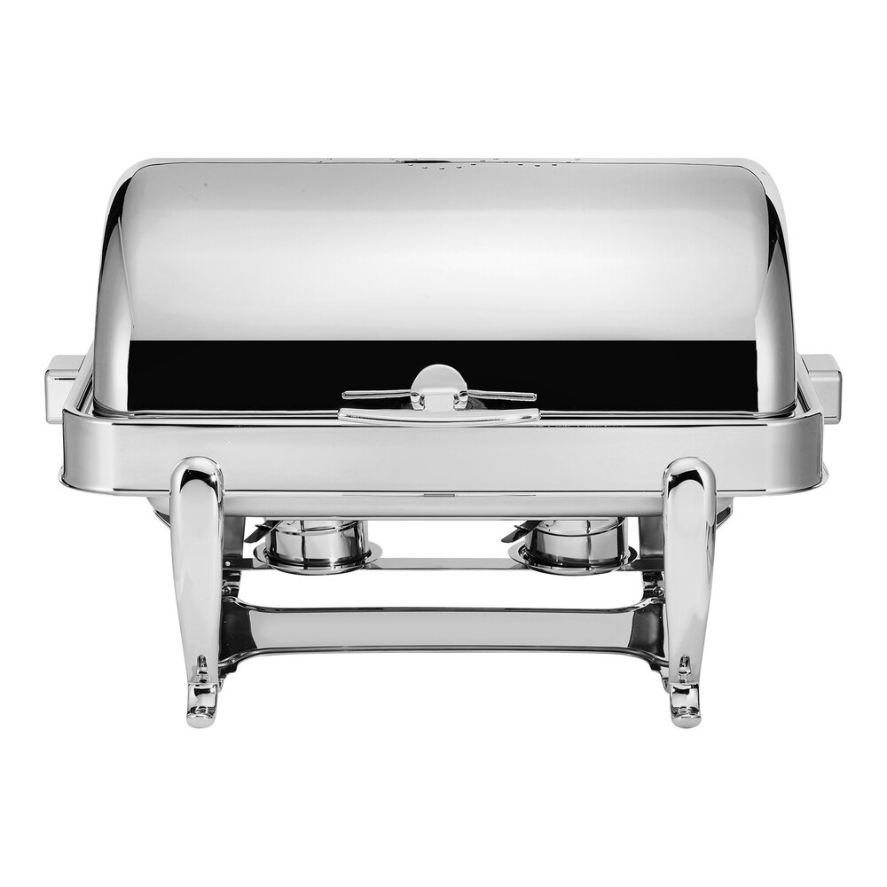 WNK from Steelite International 8.5 Qt. Full Size Rectangular Stainless Steel Traditional Roll Top Chafer 5370S541
