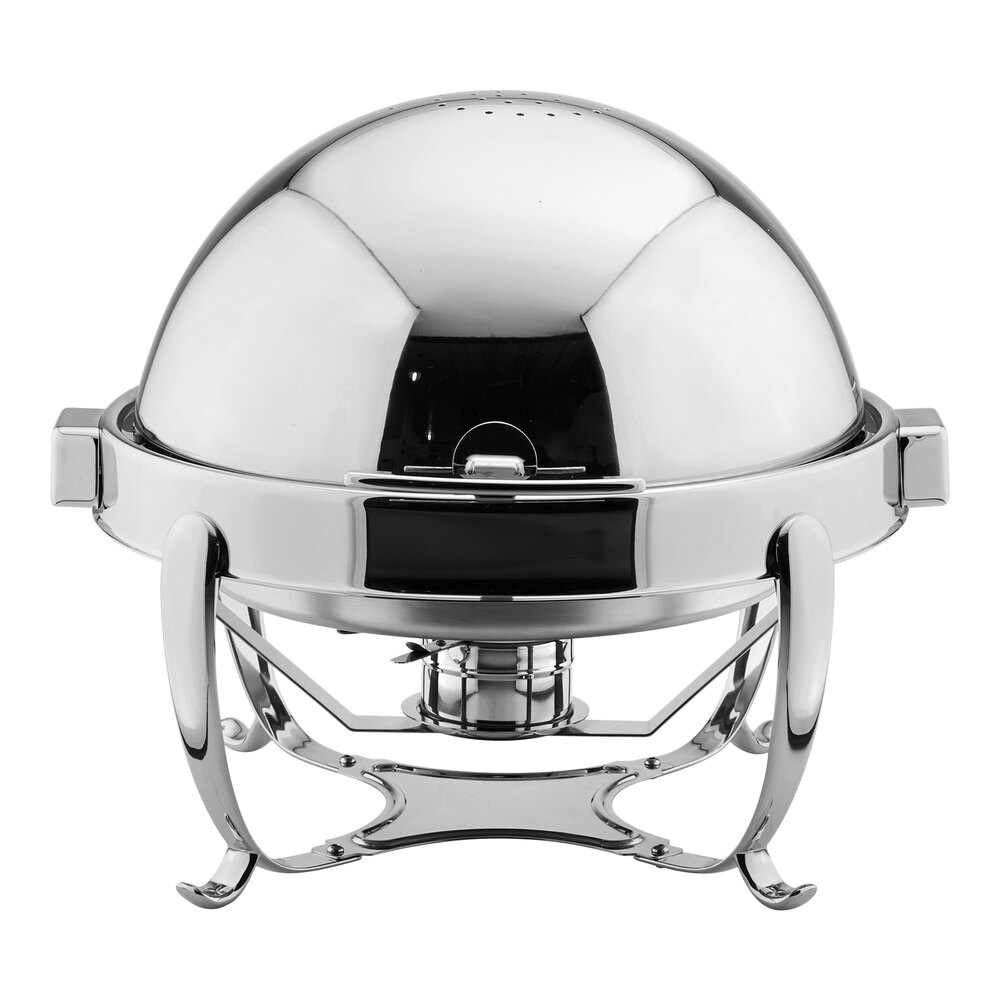 WNK from Steelite International 6.75 Qt. 2/3 Size Round Stainless Steel Traditional Roll Top Chafer 5370S542