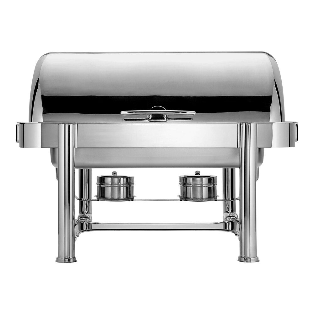 WNK from Steelite International 8.5 Qt. Full Size Rectangular Stainless Steel Stackable Traditional Roll Top Chafer 5370S530