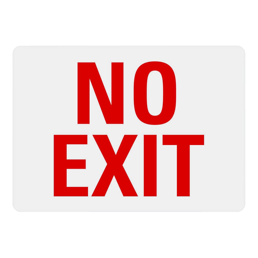 Lavex 10" x 7" Non-Reflective Aluminum "No Exit" Safety Sign