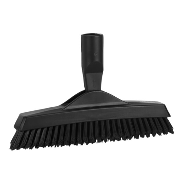 Vikan 70409 8 15/16" Black Angle-Adjustable Grout Brush with Extra Stiff Bristles