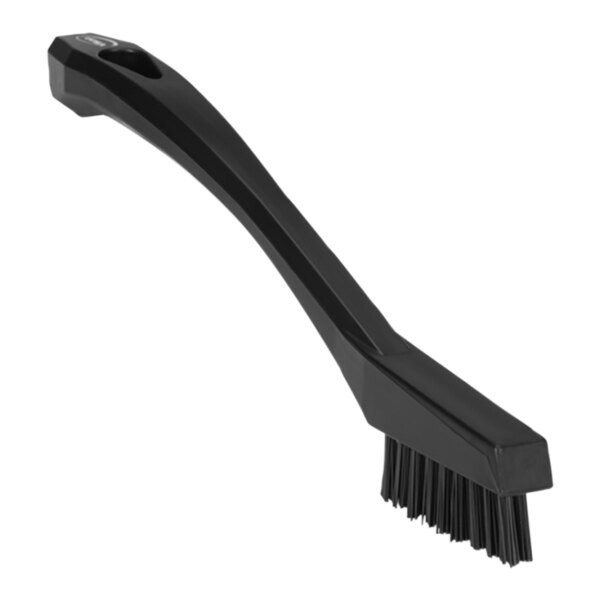 Vikan 44019 8 1/8" Black Detail Brush with Extra Stiff Bristles