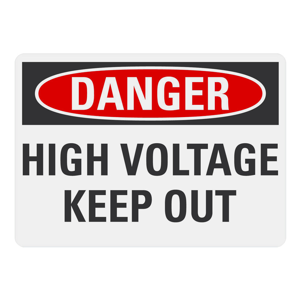 Lavex 10" x 7" Non-Reflective Aluminum "Danger / High Voltage / Keep Out" Safety Sign