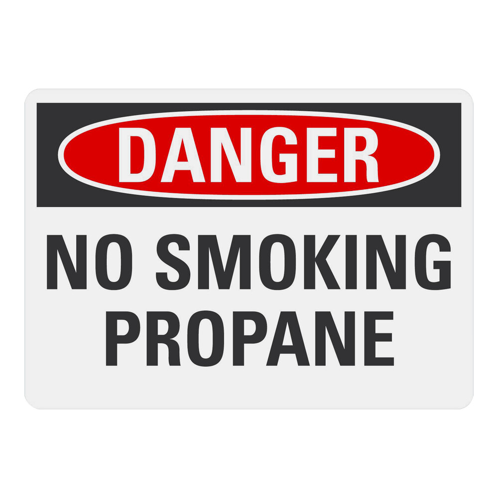 Lavex 10" x 7" Non-Reflective Aluminum "Danger / No Smoking / Propane" Safety Sign