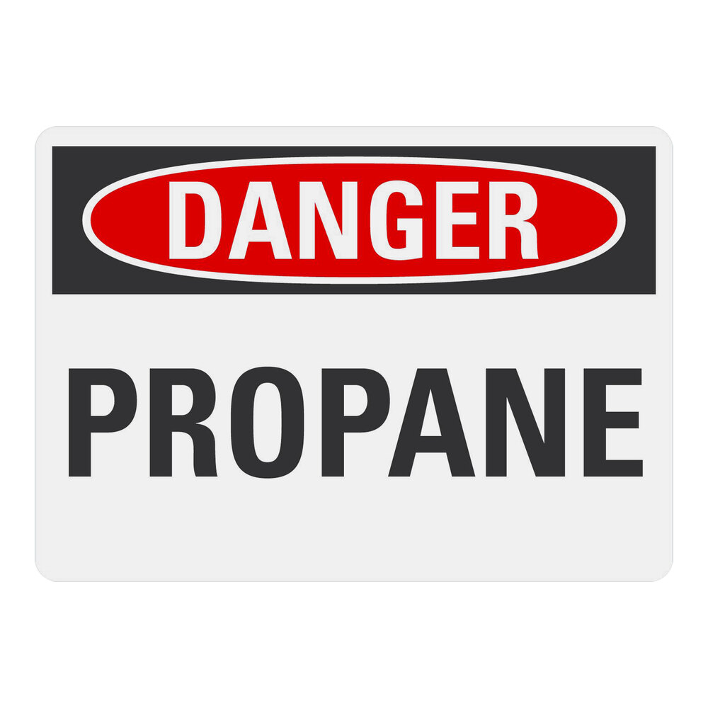 Lavex 10" x 7" Non-Reflective Adhesive Vinyl "Danger / Propane" Safety Label