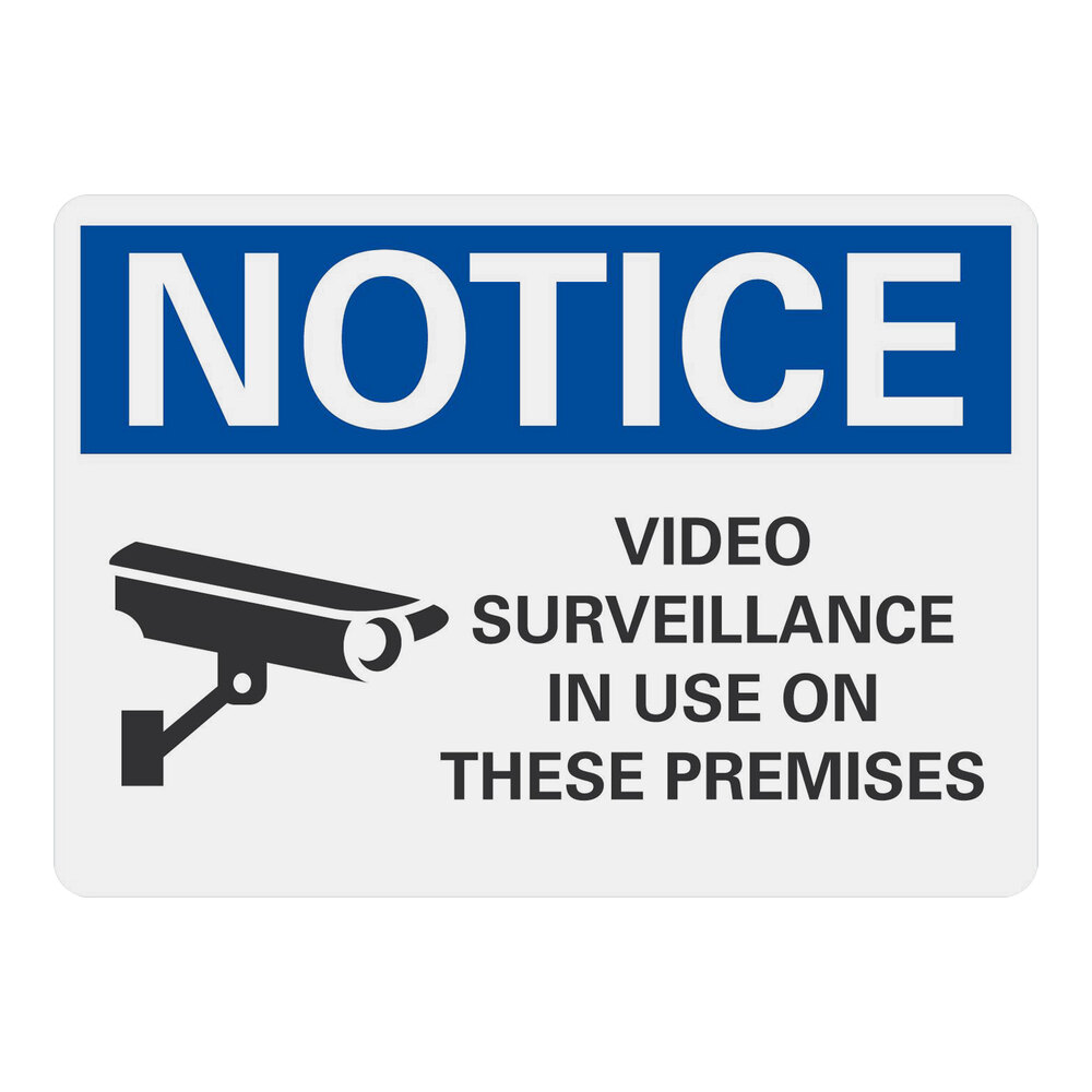 Lavex 10" x 7" Non-Reflective Aluminum "Notice / Video Surveillance In Use On These Premises" Sign
