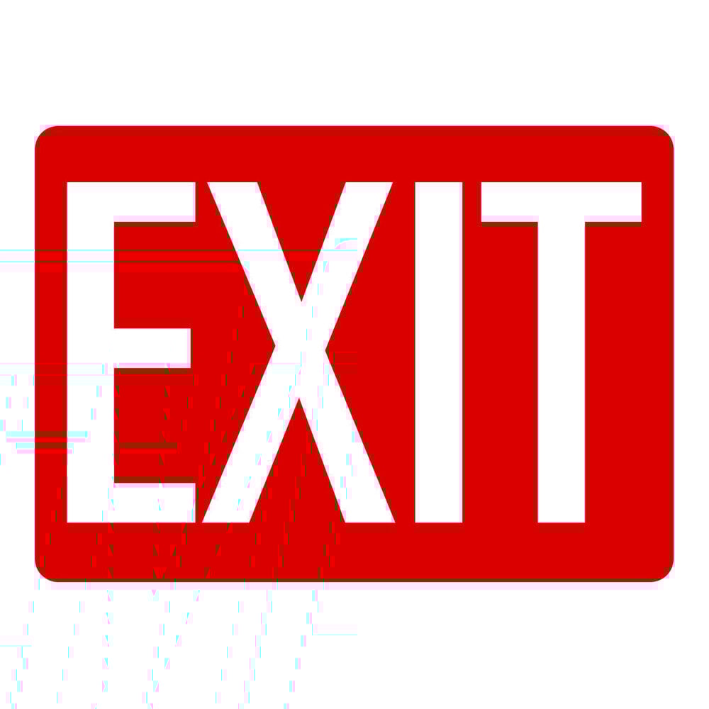 Lavex 10" x 7" Red Engineer-Grade Reflective Adhesive Vinyl "Exit" Safety Label with White Lettering