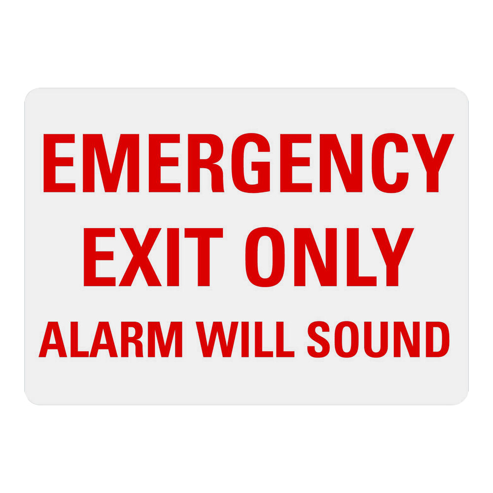 Lavex 10" x 7" Non-Reflective Plastic "Emergency Exit Only / Alarm Will Sound" Safety Sign