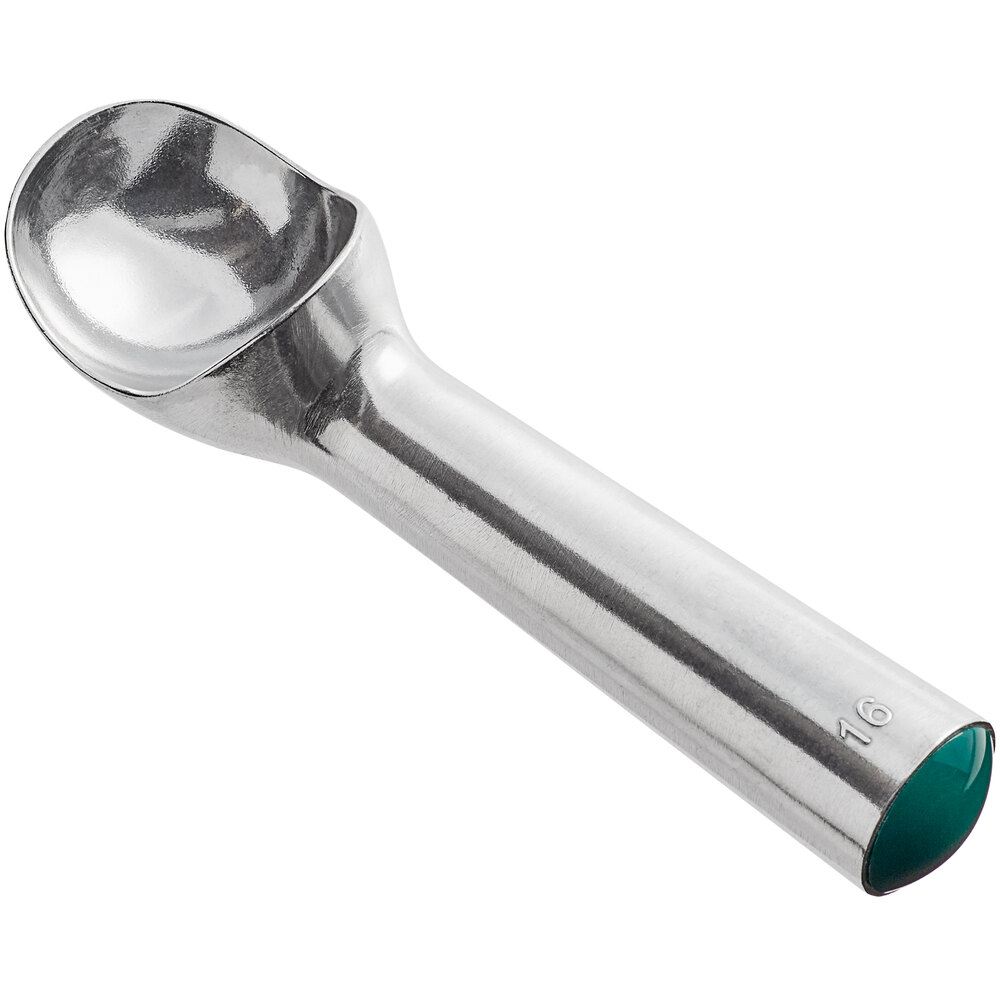 Choice #16 Aluminum Green Ice Cream Scoop / Dipper - 2.5 oz.