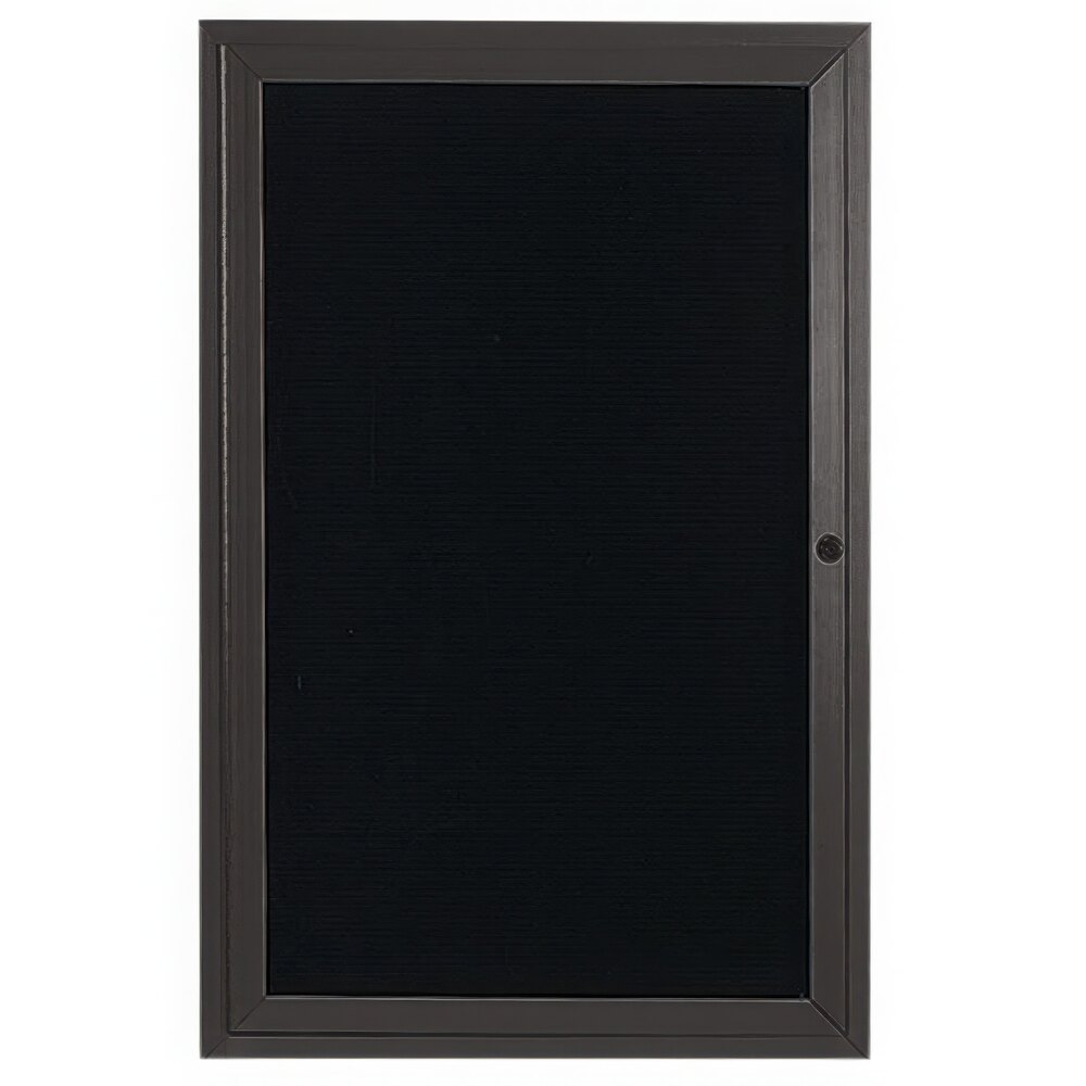 Aarco OADC4836BA 48" x 36" Enclosed Hinged Locking 1 Door Bronze Anodized Aluminum Outdoor Directory Board with Black Letter Board