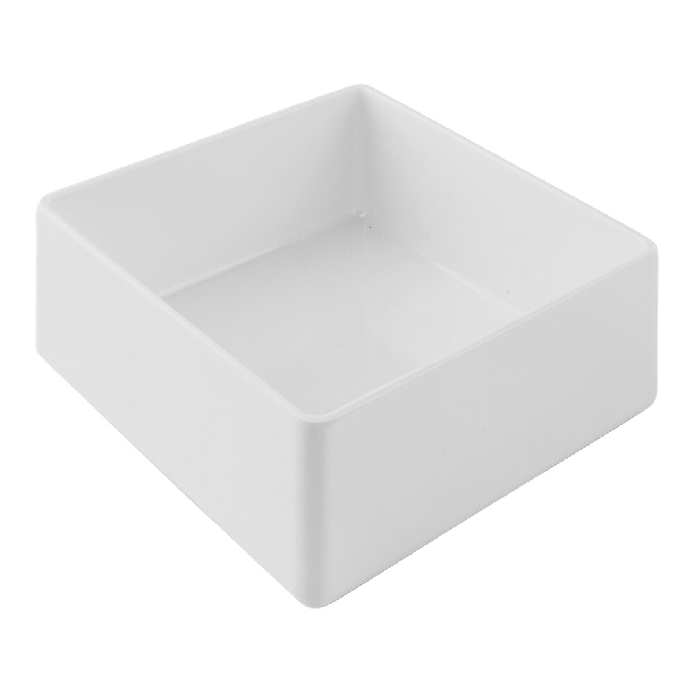 Tablecraft Simple Solutions Sixth Size 3" Deep 1.5 qt. White Melamine Straight Sided Bowl 12101