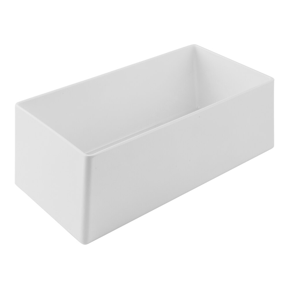 Tablecraft Simple Solutions Half Size Long 5" Deep 8.75 qt. White Melamine Straight Sided Bowl 12113