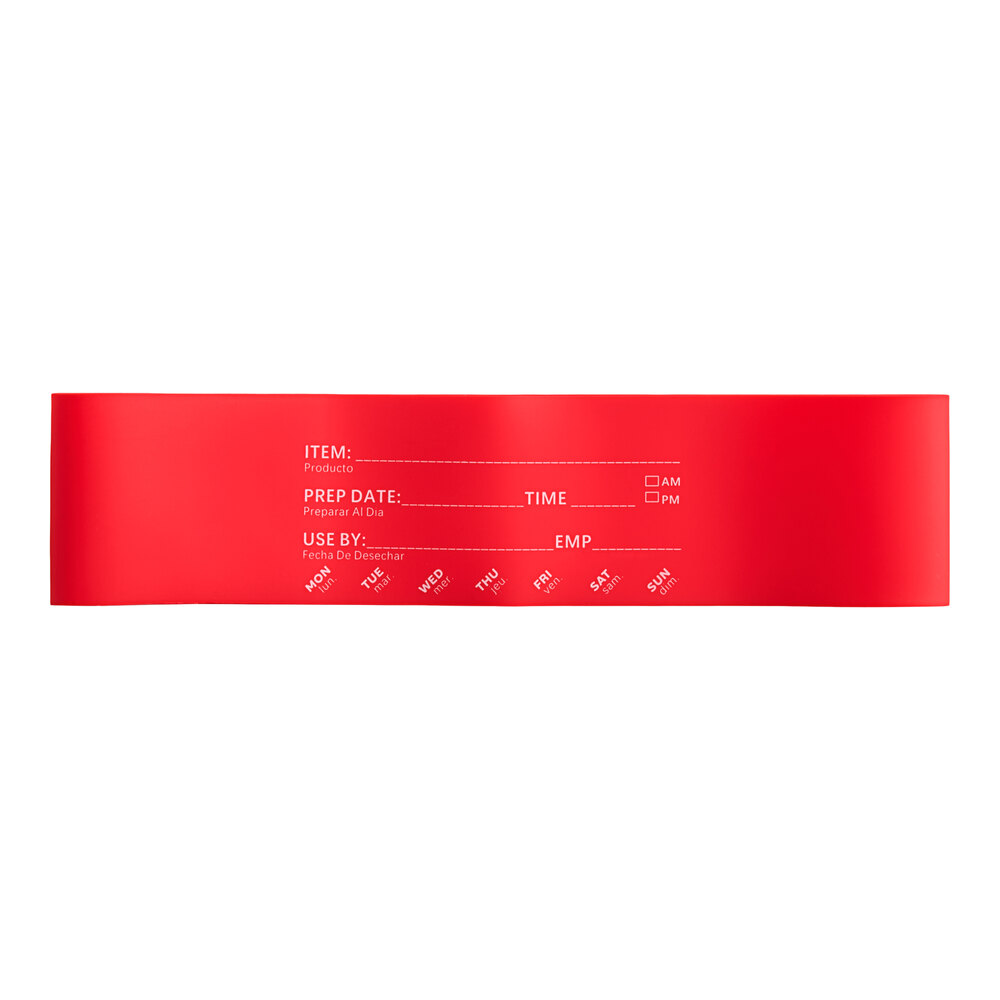 Choice Red 1/6 Size Write-On Food Pan Band