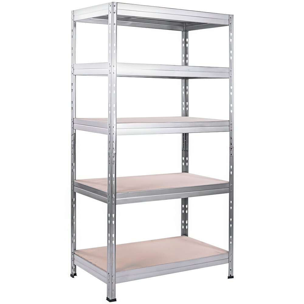 AR Shelving 16" x 35" x 71" 5-Shelf Galvanized Boltless Rivet Fiberboard Shelving Unit