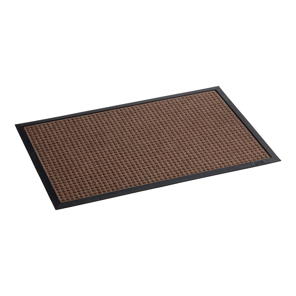Lavex Water Absorbent 2' x 3' Brown Waffle Indoor Entrance Mat - 3/8" Thick