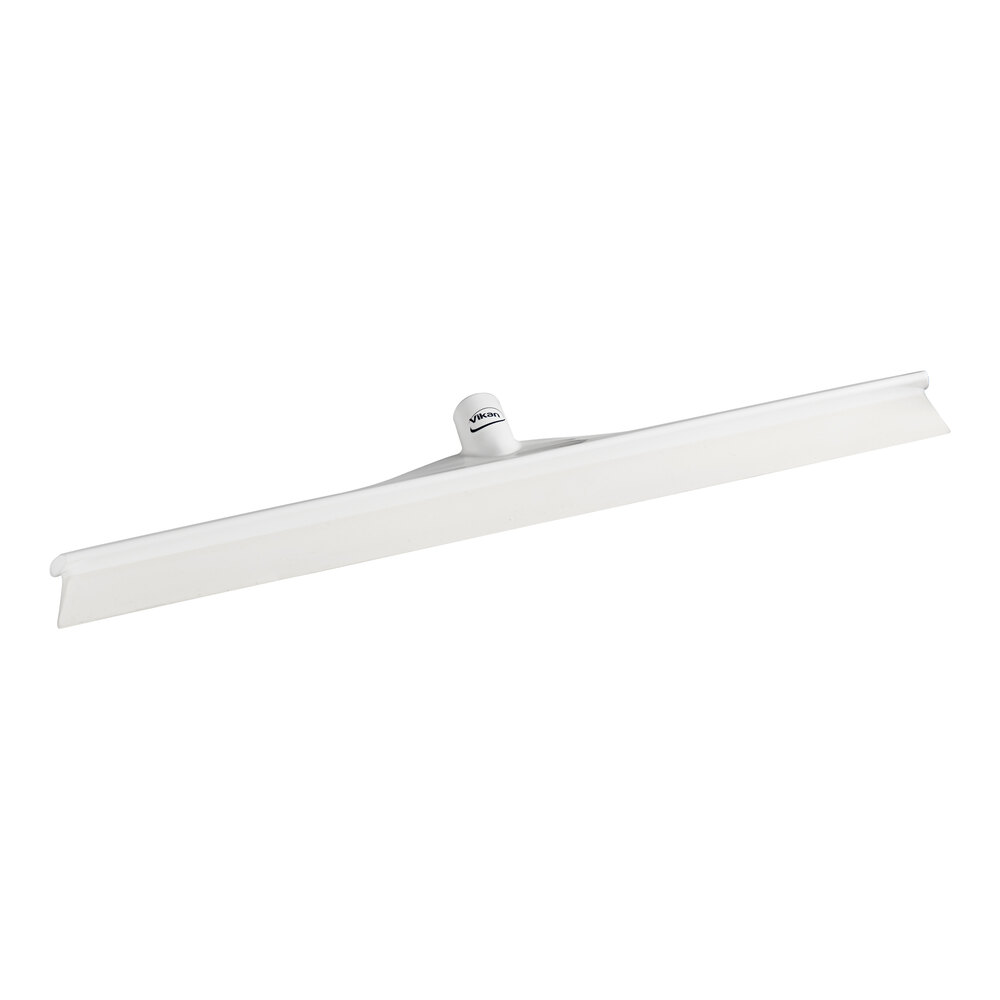 Vikan 71605 23 5/8" White Ultra-Hygienic Single Blade Rubber Floor Squeegee with Plastic Frame