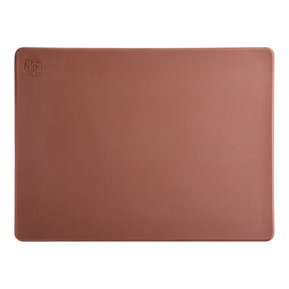 Choice 12'' x 9'' x 1/2'' Brown Polyethylene Cutting Board