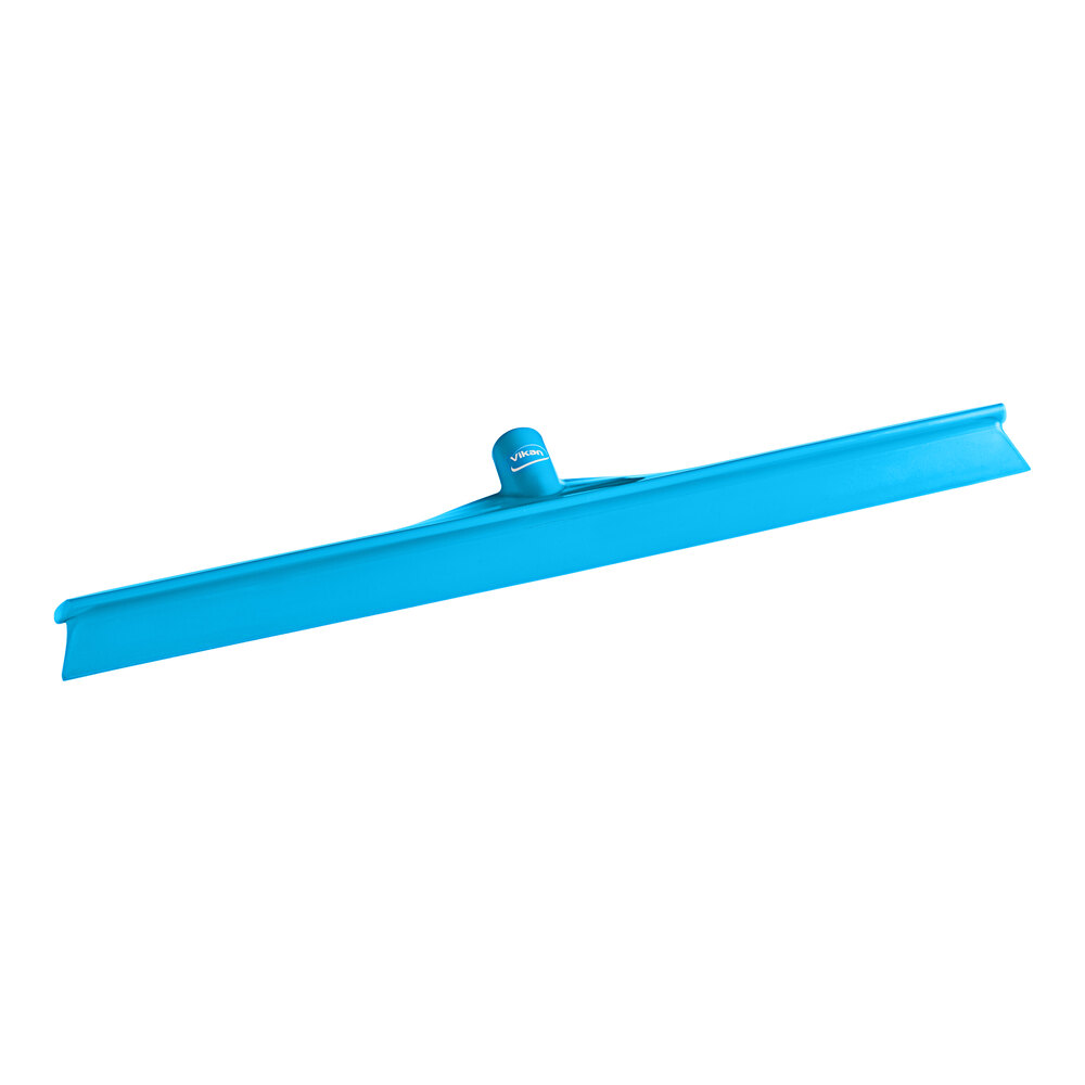 Vikan 71603 23 5/8" Blue Ultra-Hygienic Single Blade Rubber Floor Squeegee with Plastic Frame
