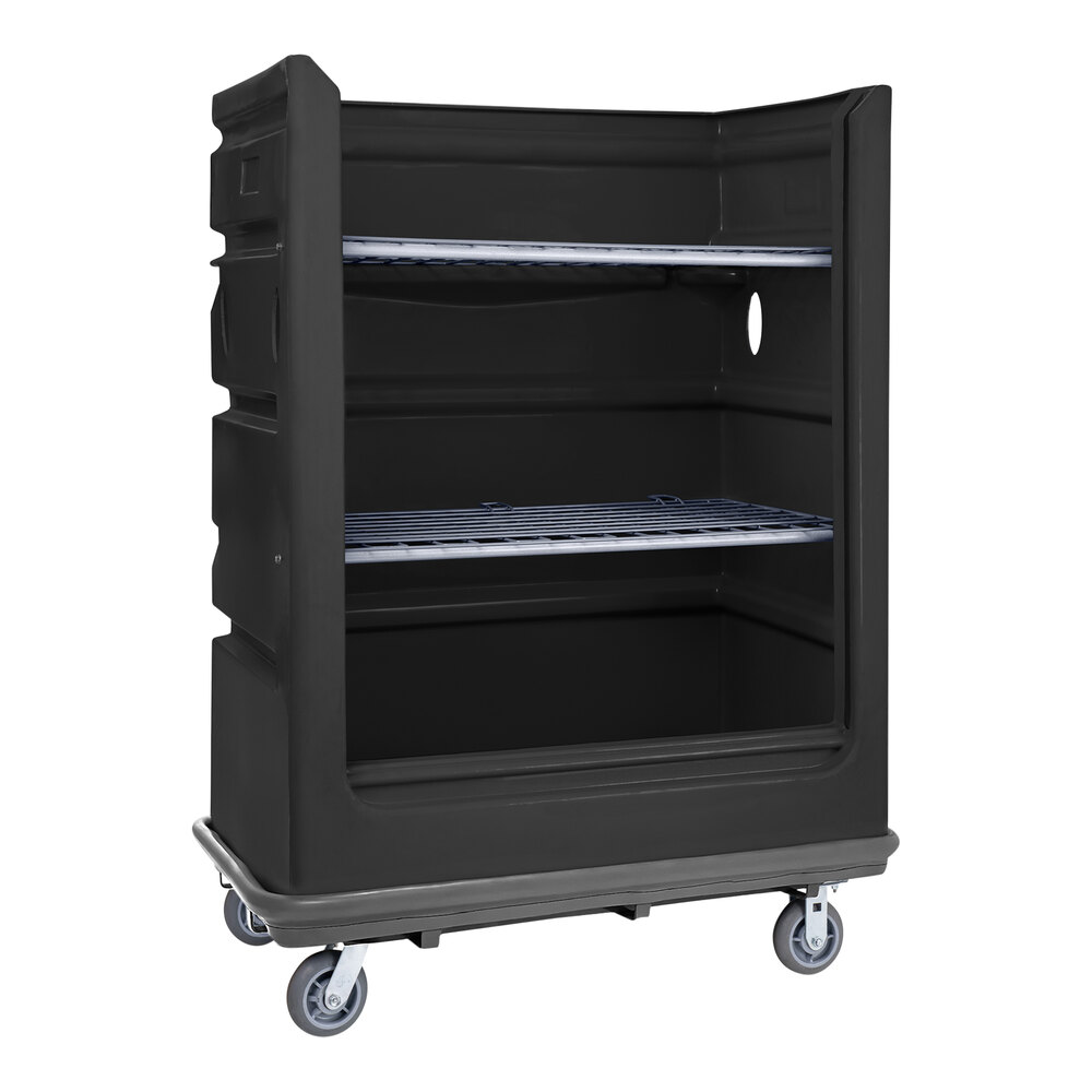 R&B Wire Products, Inc. 48 Cu. Ft. Black Polypropylene Turnabout Truck with Bumper 747BLK/PTB