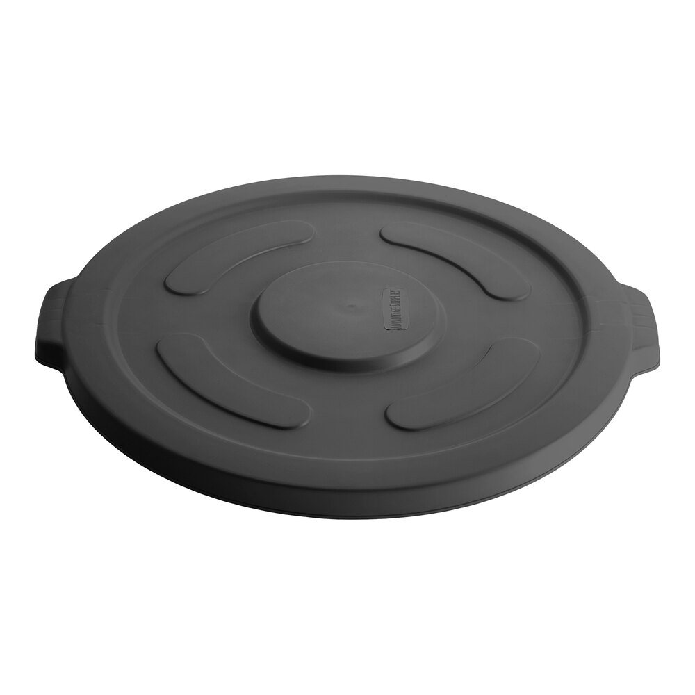 Advantage Supplies 55 Gallon Black Round Commercial Trash Can Lid