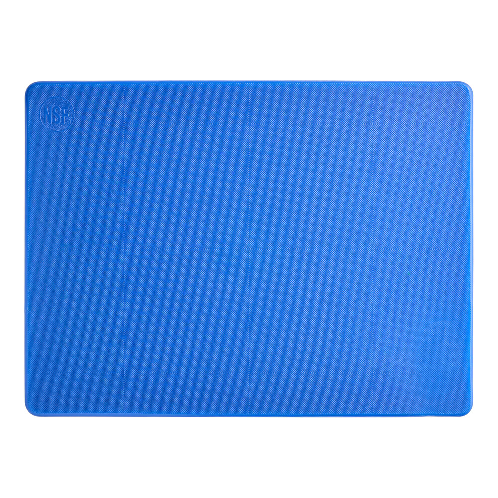 Choice 12'' x 9'' x 1/2'' Blue Polyethylene Cutting Board