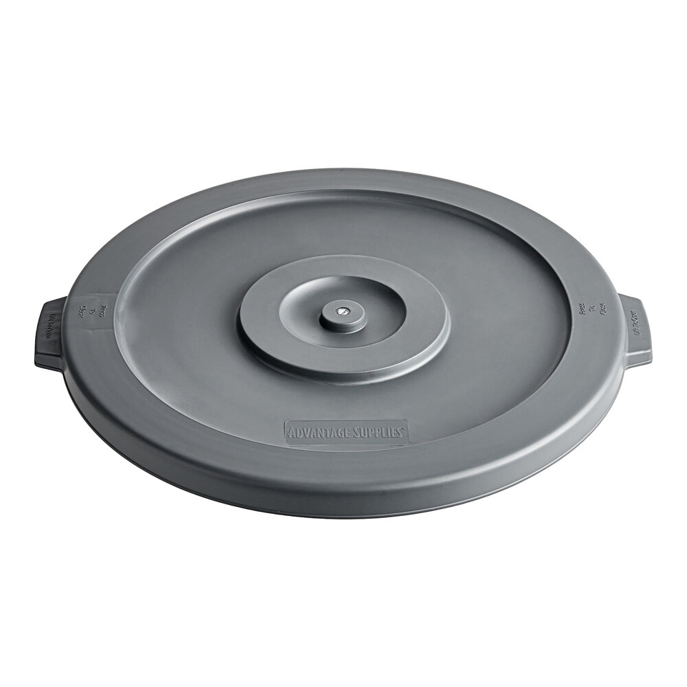 Advantage Supplies 32 Gallon Gray Round Commercial Trash Can Lid