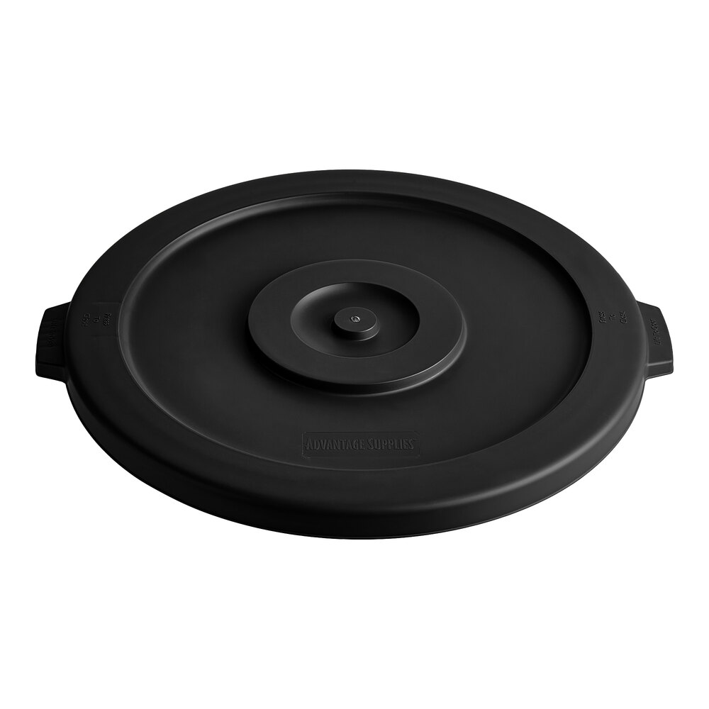 Advantage Supplies 44 Gallon Black Round Commercial Trash Can Lid