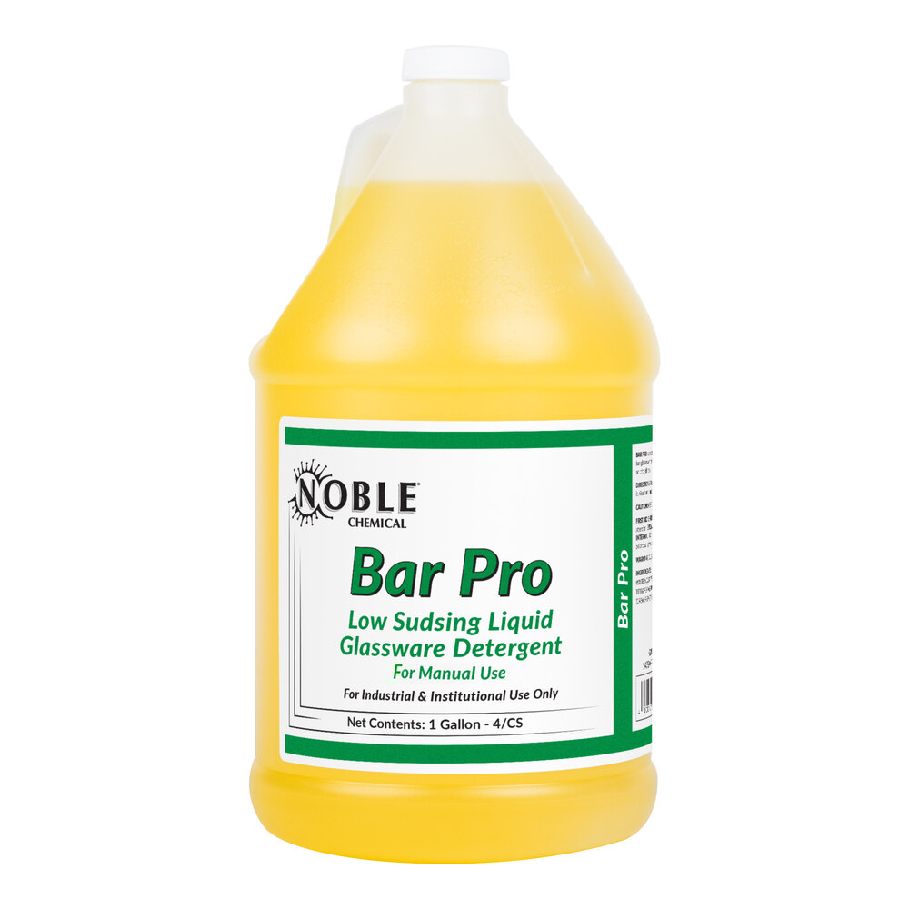 Noble Bar Pro 1 Gallon / 128 oz. Concentrated Low Sudsing Manual Glass Washer Detergent - 4/Case