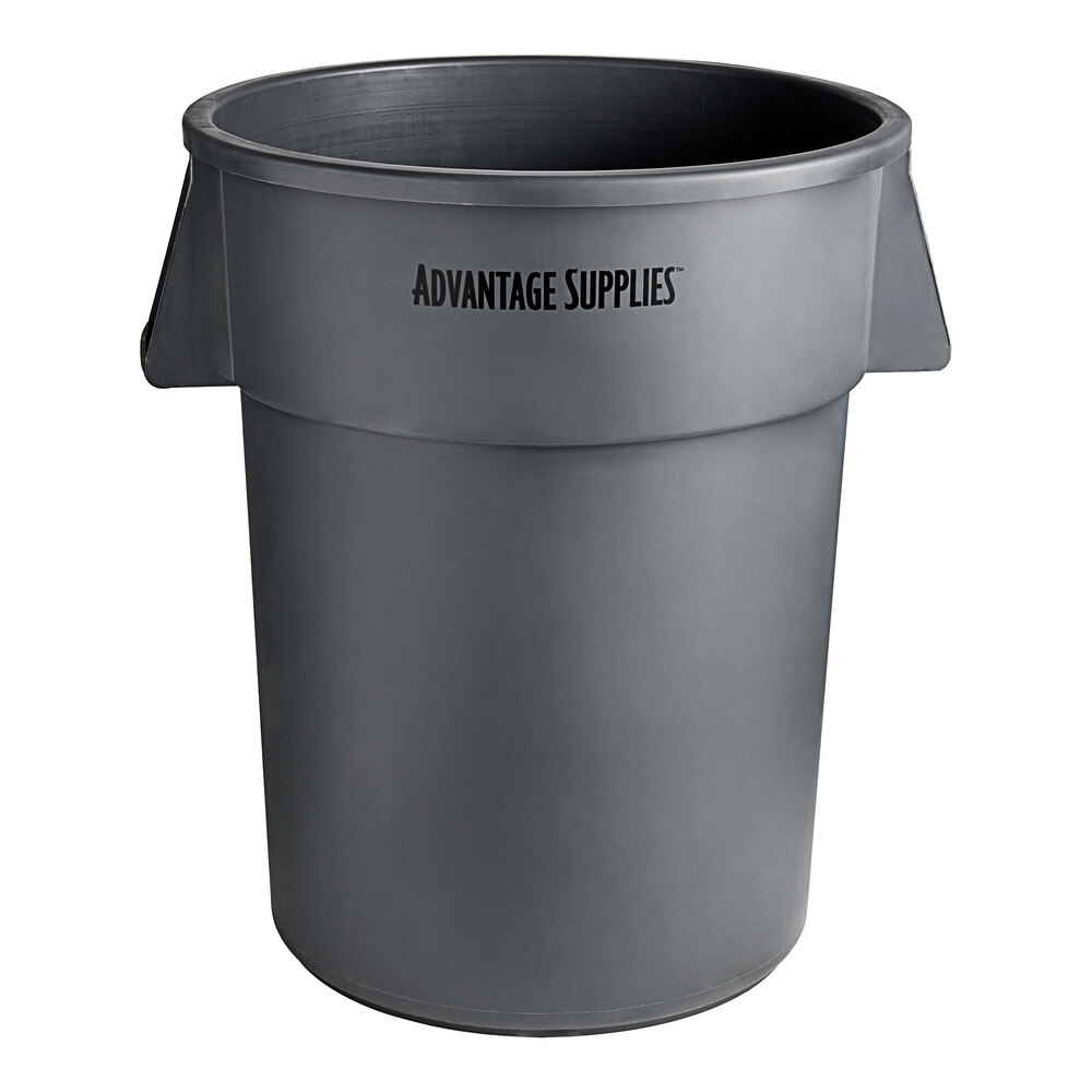 Advantage Supplies 55 Gallon Gray Round Commercial Trash Can