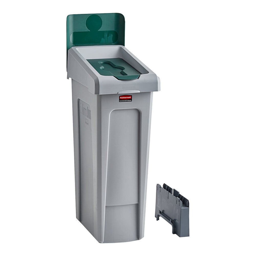 Rubbermaid® Slim Jim 2185051 23 Gallon Single-Stream Compost Recycling Station with Lid