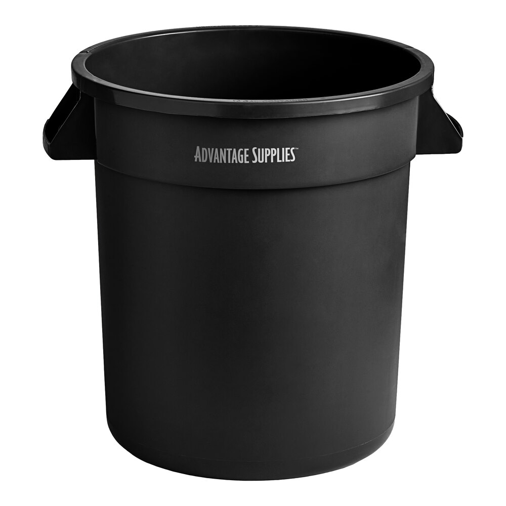 Advantage Supplies 10 Gallon Black Round Commercial Trash Can