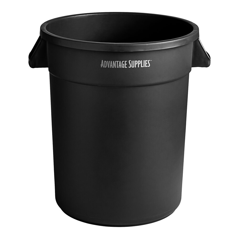 Advantage Supplies 20 Gallon Black Round Commercial Trash Can
