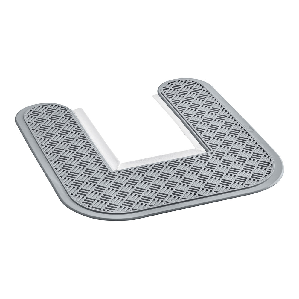 Lavex Gray Disposable Toilet Floor Mat - 6/Case
