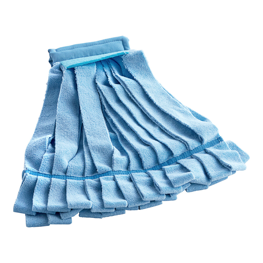 Lavex 12 oz. Blue Microfiber Strip Mop with 5" Blue Headband