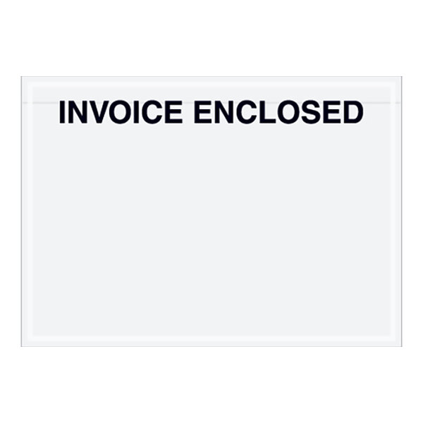 Lavex 5" x 7" 2 Mil Clear Panel Face Printed Polyethylene Invoice Enclosed Envelope - 1,000/Case
